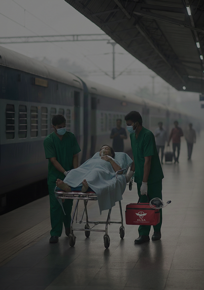 TRAIN AMBULANCE SERVICES<br />ACROSS INDIA Mobile