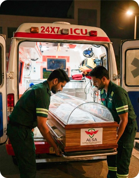 Respectful mortuary van for deceased transport